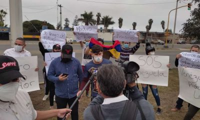 Venezolanos en Perú protestan contra la posible llegada de una delegación del régimen de Maduro